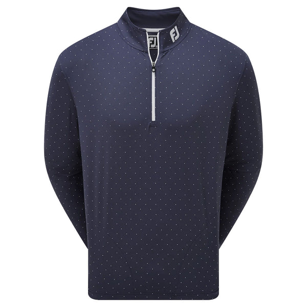 FootJoy Pin Dot Print Chill-Out Pullover - Navy/White