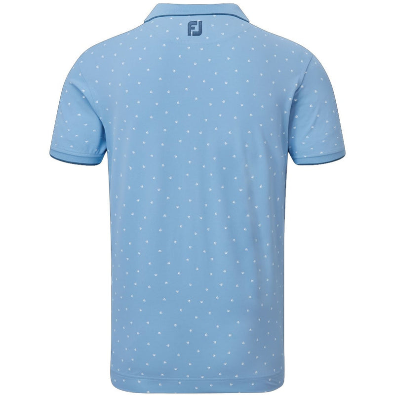 FootJoy Push Play Print Pique Polo Shirt - Dusk Blue/White