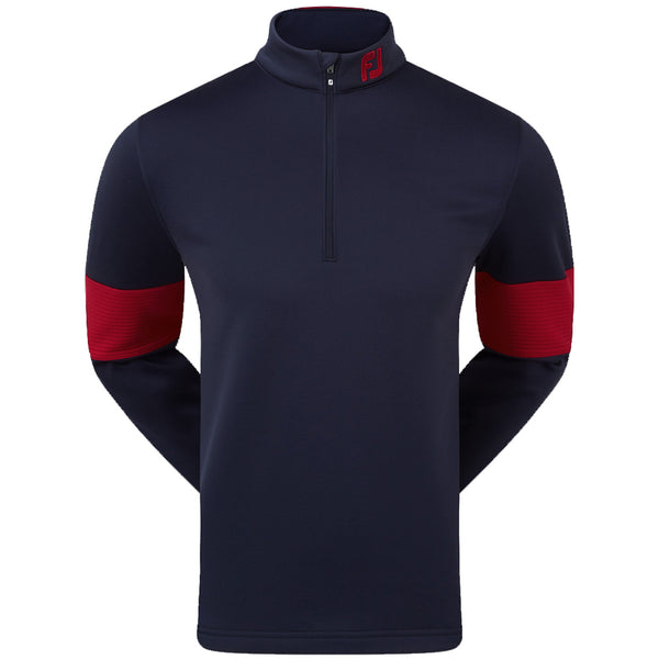FootJoy Ribbed Chill-Out XP 1/2 Zip Pullover - Navy/Bright Red