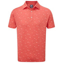 FootJoy School Fish Print Lisle Polo Shirt - Coral