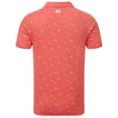 FootJoy School Fish Print Lisle Polo Shirt - Coral