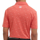 FootJoy School Fish Print Lisle Polo Shirt - Coral