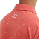 FootJoy School Fish Print Lisle Polo Shirt - Coral