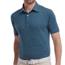 FootJoy School Fish Print Lisle Polo Shirt - Ink