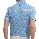 FootJoy Shadow Palm Print Pique Polo Shirt - Dove Grey/Royal