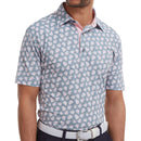 FootJoy Shadow Palm Print Pique Polo Shirt - Graphite/Quartz Pink