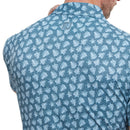 FootJoy Shadow Palm Print Pique Polo Shirt - Ink/Dusk Blue