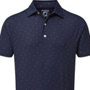 FootJoy Smooth Pique FJ Print Polo Shirt - Navy/Wildberry