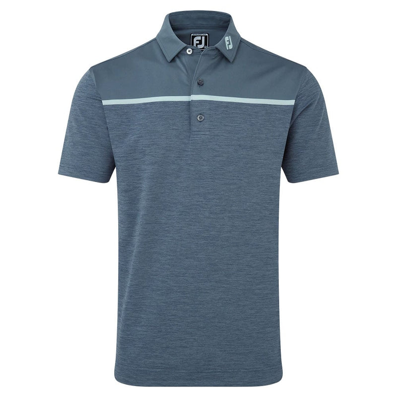 FootJoy Space Dye Block Lisle Polo Shirt - Bluestone