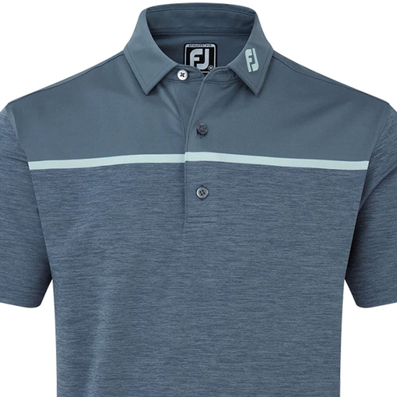 FootJoy Space Dye Block Lisle Polo Shirt - Bluestone