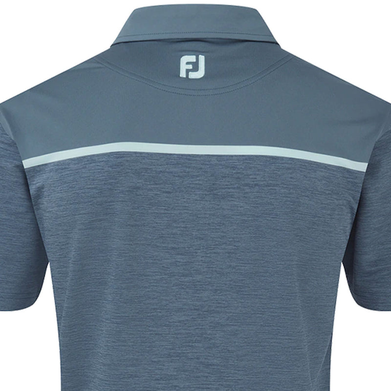 FootJoy Space Dye Block Lisle Polo Shirt - Bluestone