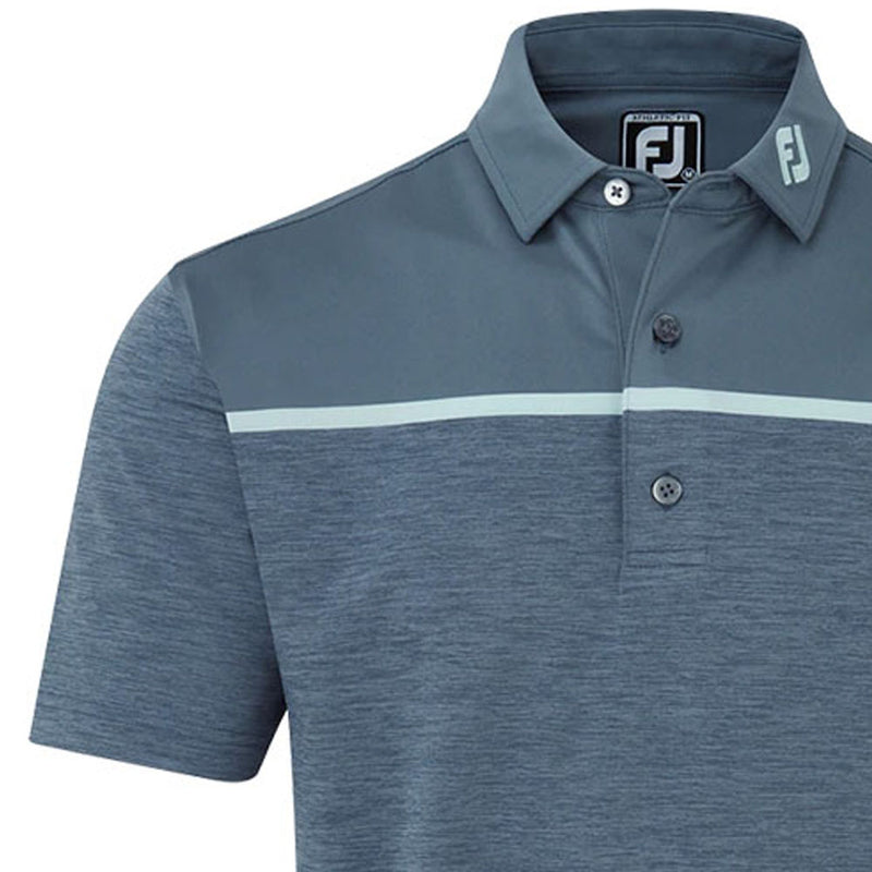 FootJoy Space Dye Block Lisle Polo Shirt - Bluestone