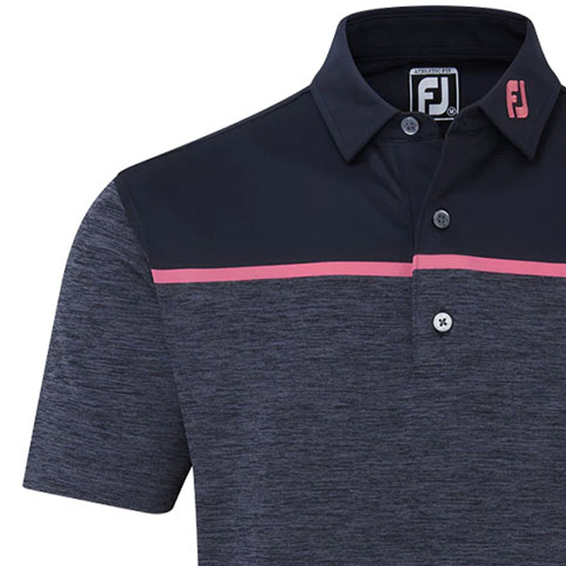 FootJoy Space Dye Block Lisle Polo Shirt - Navy