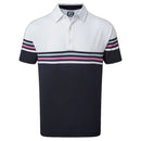 FootJoy Stretch Colour Block Polo Shirt  - White/Navy
