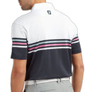 FootJoy Stretch Colour Block Polo Shirt  - White/Navy