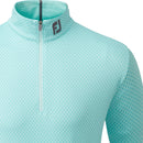 FootJoy Tonal Print Knit Chill-Out 1/2 Zip Pullover - Aqua Surf