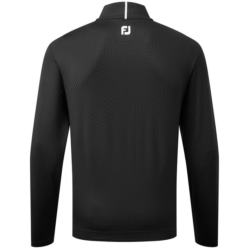 FootJoy Tonal Print Knit Chill-Out 1/2 Zip Pullover - Black