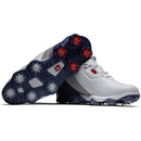 FootJoy Tour Alpha Waterproof Spiked Shoes - White/Navy/Grey
