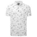 FootJoy Tropic Golf Lisle Polo Shirt - White/Navy