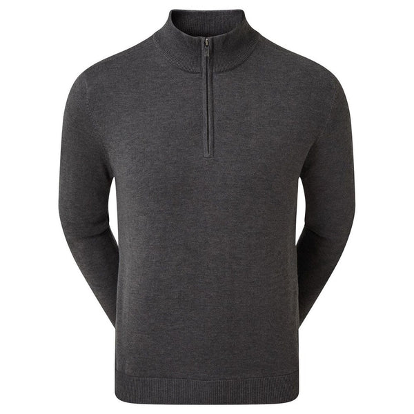 FootJoy Wool Blend 1/2 Zip Lined Pullover - Heather Charcoal