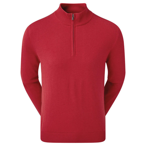 FootJoy Wool Blend 1/2 Zip Lined Pullover - Red