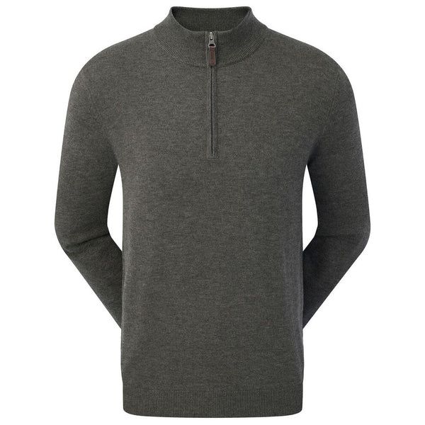 FootJoy Wool Blend 1/2 Zip Pullover - Heather Charcoal