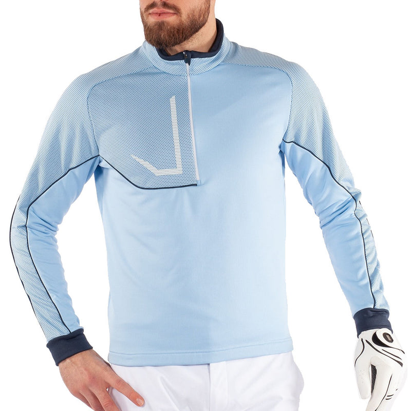 Galvin Green Daxton Insula 1/2 Zip Sweater - Blue Bell/Navy/White