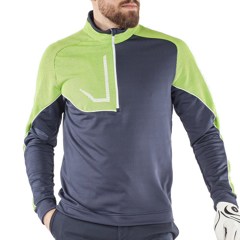 Galvin Green Daxton Insula 1/2 Zip Sweater - Navy/Lime/White