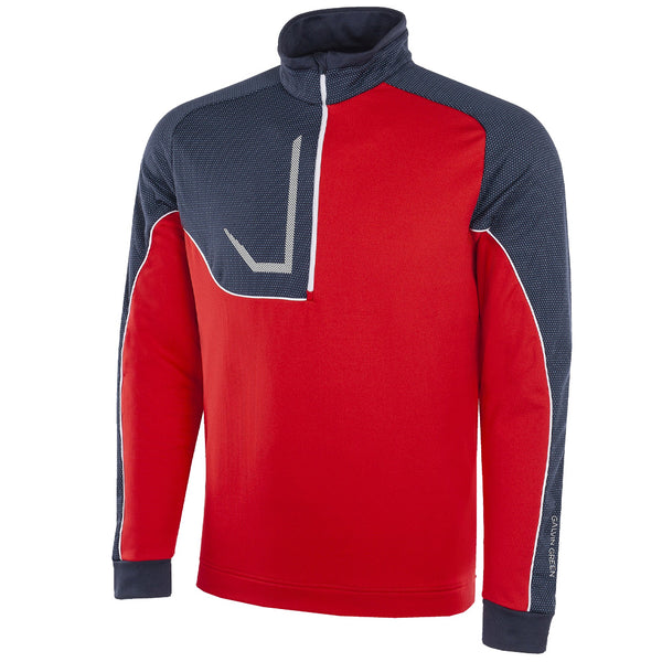 Galvin Green Daxton Insula 1/2 Zip Sweater - Red/Navy