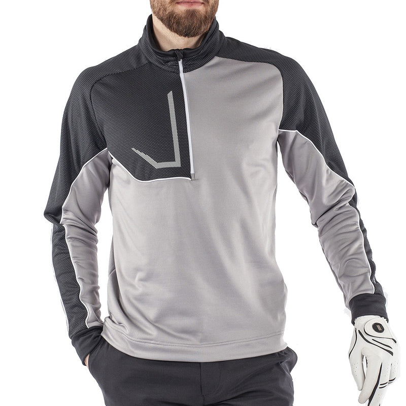 Galvin Green Daxton Insula 1/2 Zip Sweater - Sharkskin/Black