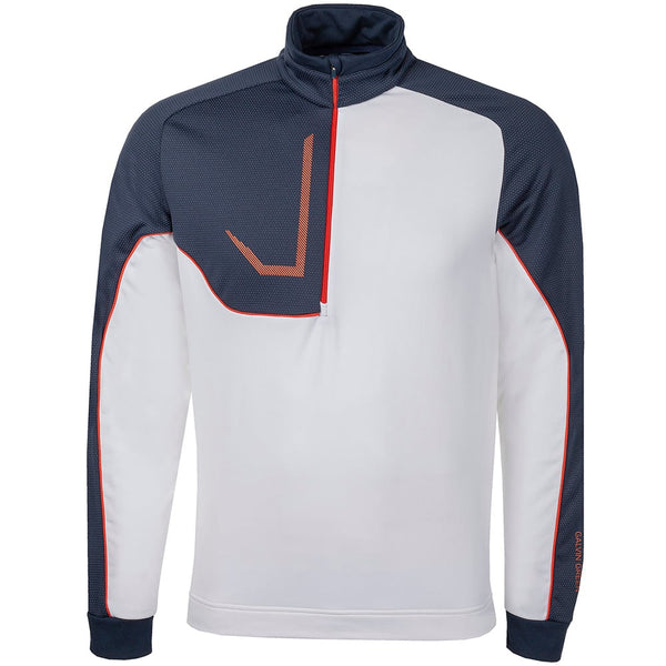 Galvin Green Daxton Insula 1/4 Zip Pullover - White/Navy/Orange