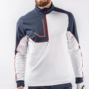 Galvin Green Daxton Insula 1/4 Zip Pullover - White/Navy/Orange