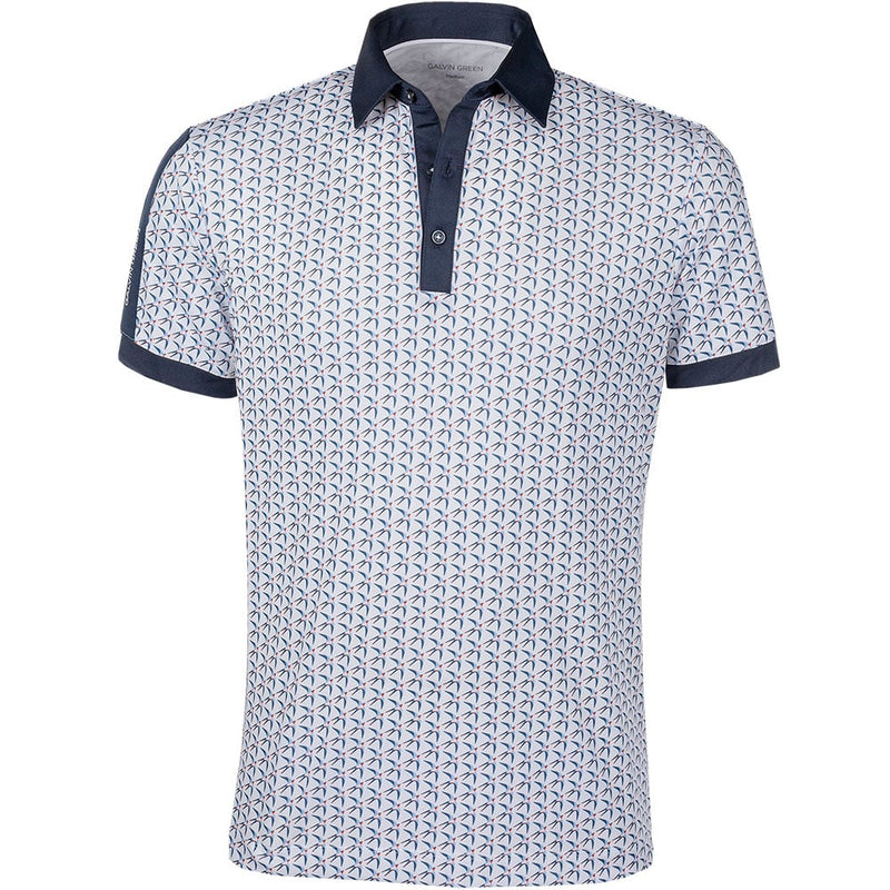 Galvin Green Malcolm Ventil8 Polo Shirt White Navy Orange