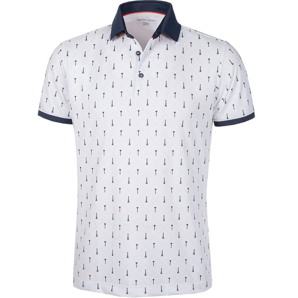 Galvin Green Manolo Ventil8+ Polo Shirt - White/Navy/Orange