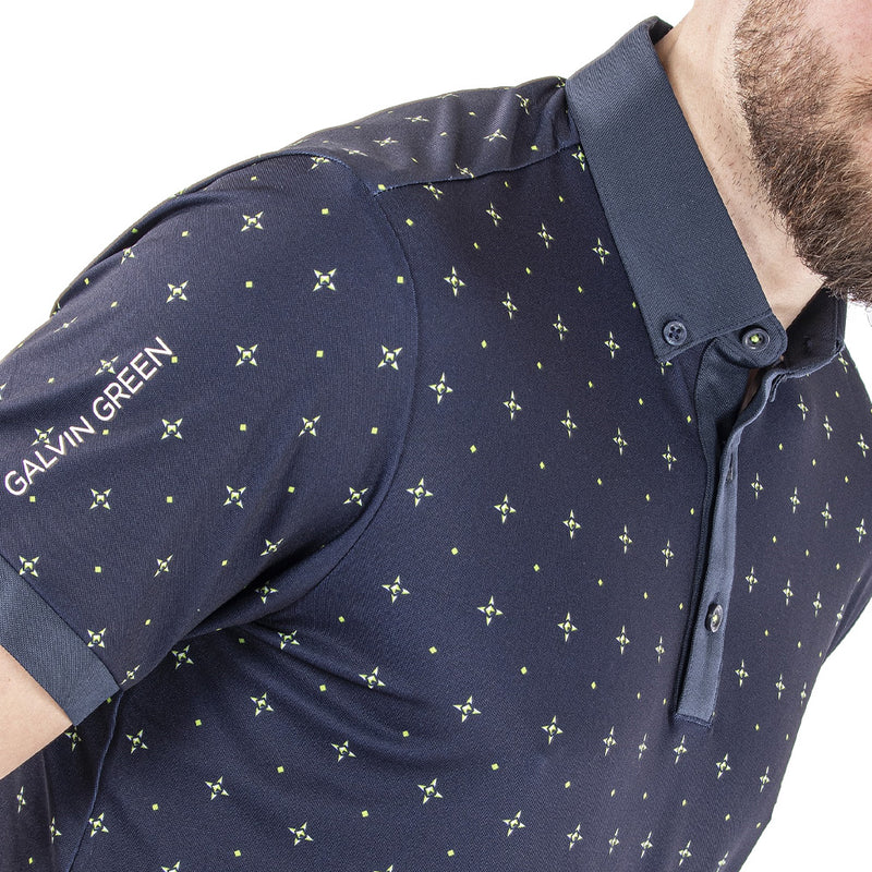 Galvin Green Marlow Ventil8+ Polo Shirt - Navy/Lime