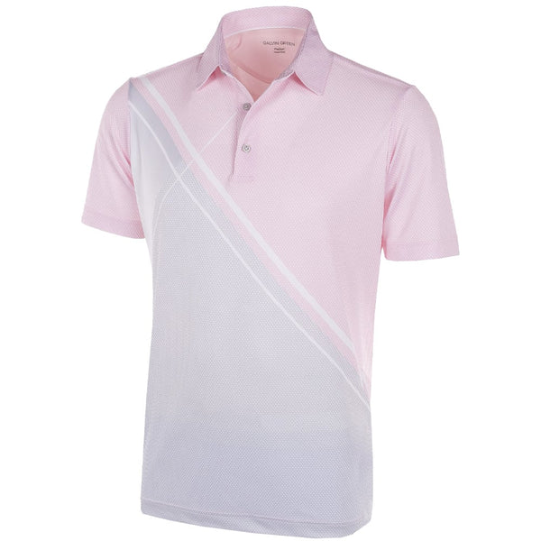 Galvin Green Martin Ventil8+ Polo Shirt - Light Pink/Cool Grey/White