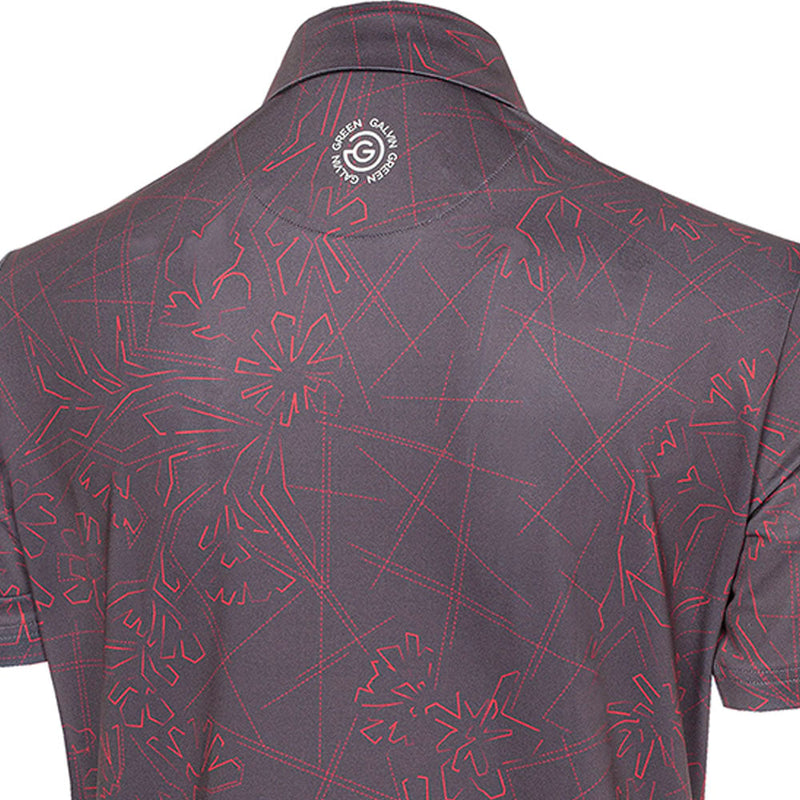Galvin Green Maverick V8+ Polo Shirt - Forged Iron/Red