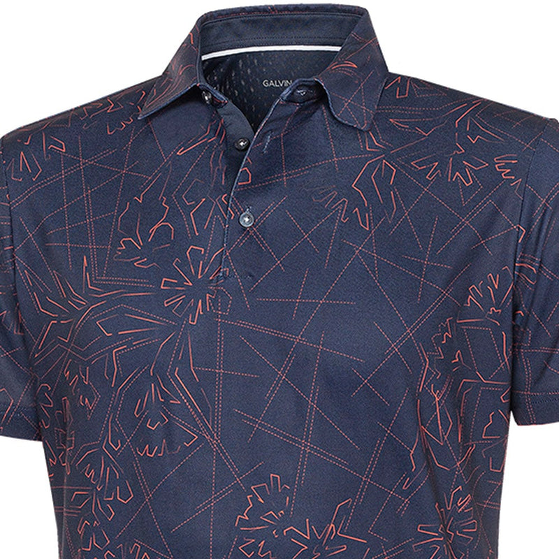 Galvin Green Maverick V8+ Polo Shirt - Navy/Orange