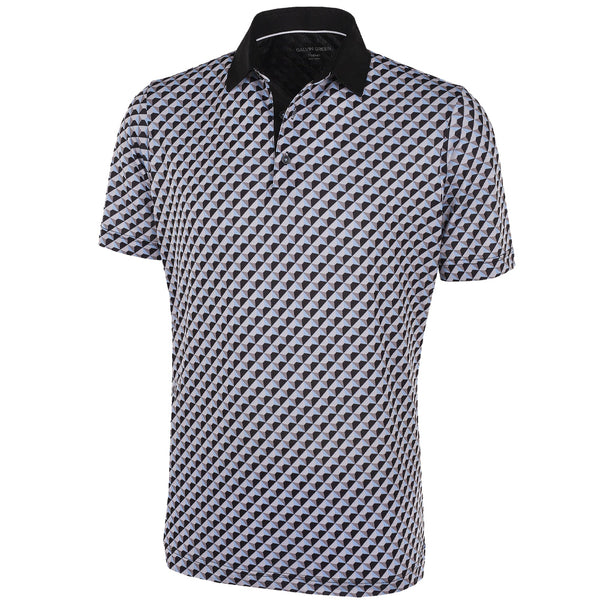 Galvin Green Mercer Ventil8+ Polo Shirt - Black/Blue Bell/Sharkskin
