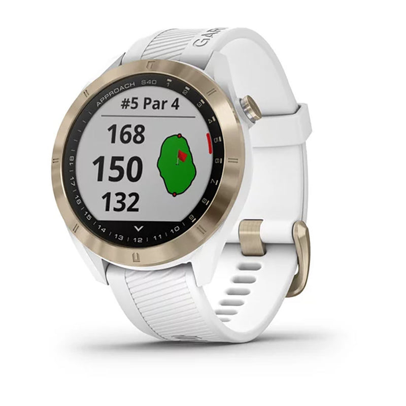 Garmin Approach S40 GPS Watch - White/Gold