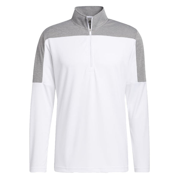 adidas UPF Lightweight 1/4 Zip Midlayer- White