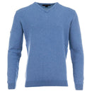 Greg Norman by ProQuip Lambswool Water Repellent V-Neck Golf Sweater - Blue