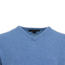 Greg Norman by ProQuip Lambswool Water Repellent V-Neck Golf Sweater - Blue