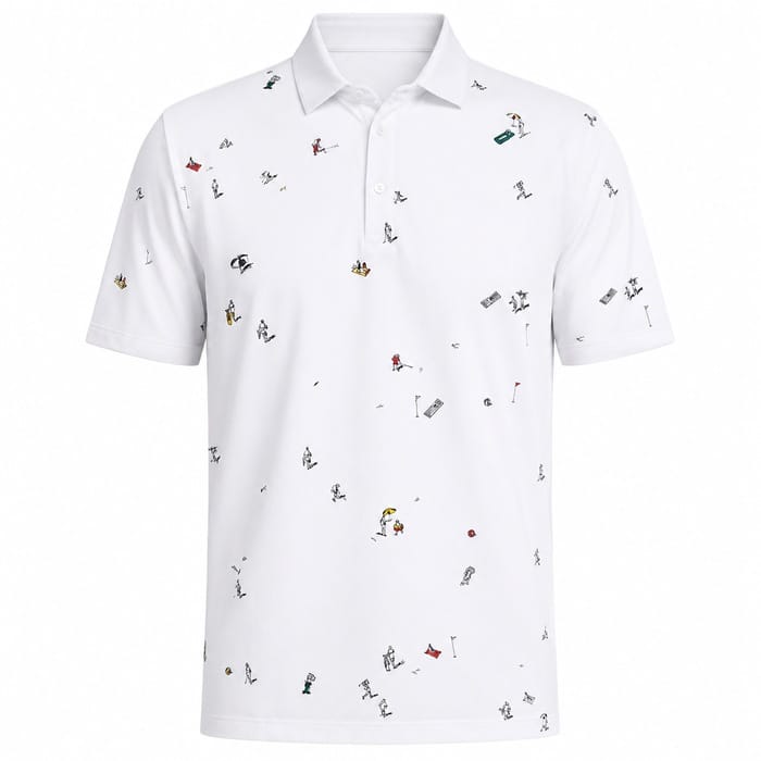 Under Armour ArmourDry Printed Polo Shirt - White/Rack Green/Black