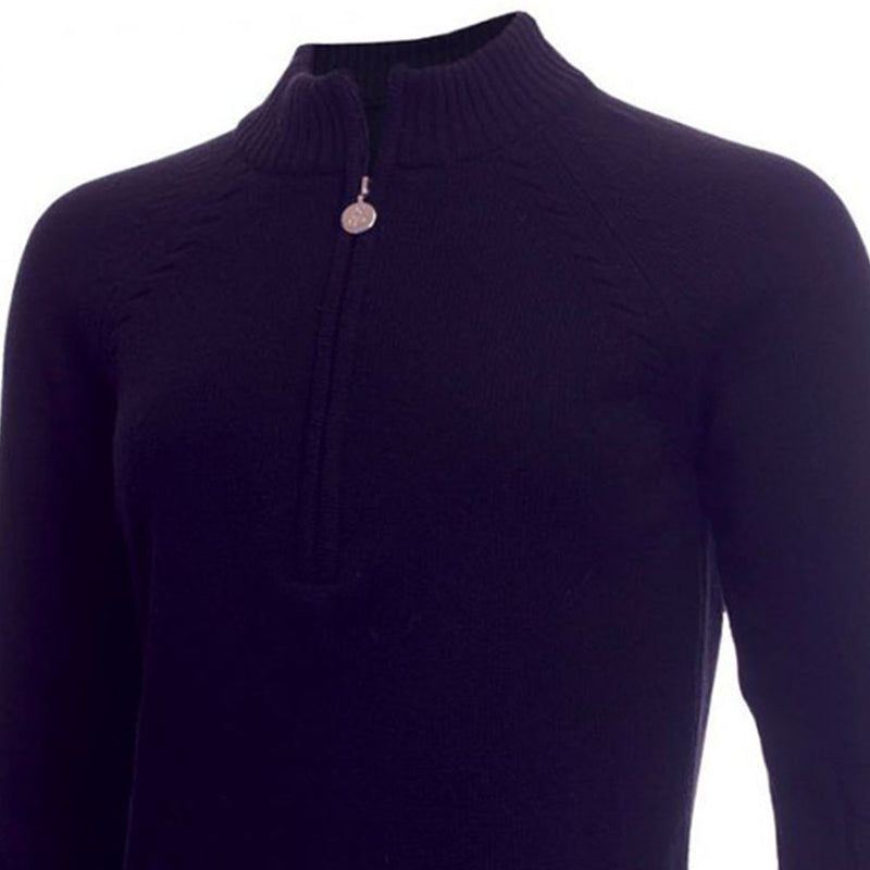 Green Lamb GIGI Superwool Half Zip Sweater - Navy