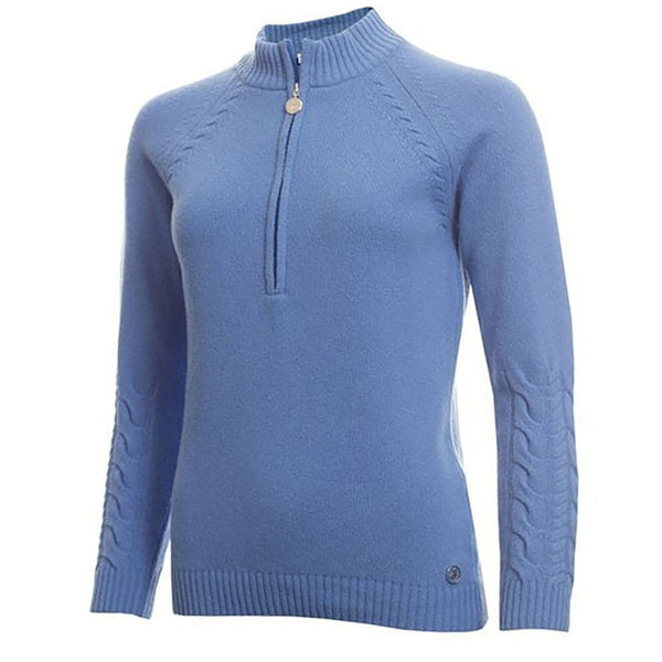 Green Lamb GIGI Superwool Half Zip Sweater - Sky