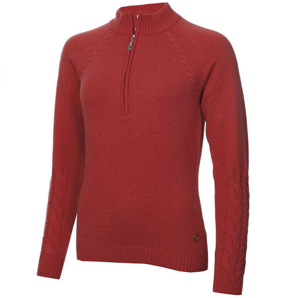 Green Lamb GIGI Superwool Half Zip Sweater - Watermelon