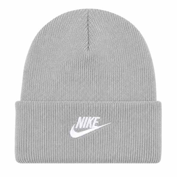 Nike Peak Beanie - Dk Grey Heather/White