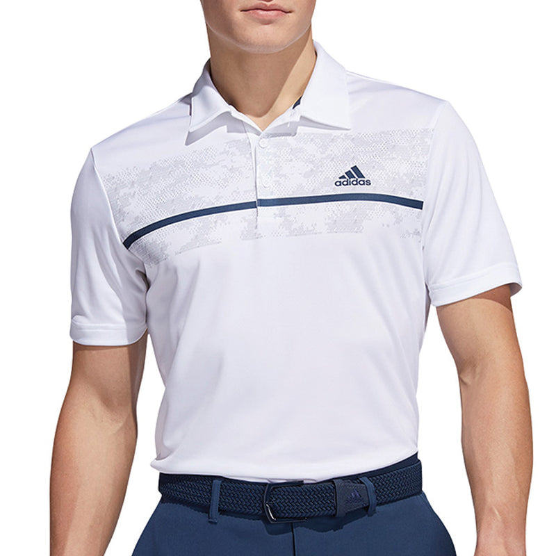 adidas Chest Print Polo Shirt - White