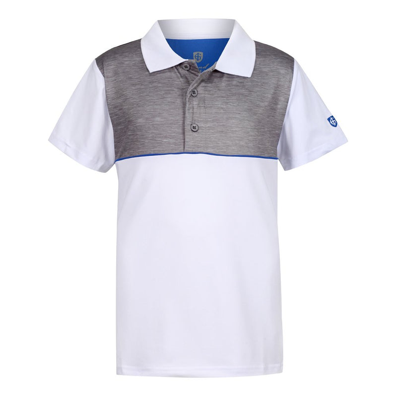 Island Green Junior Highlight Print Polo Shirt - White